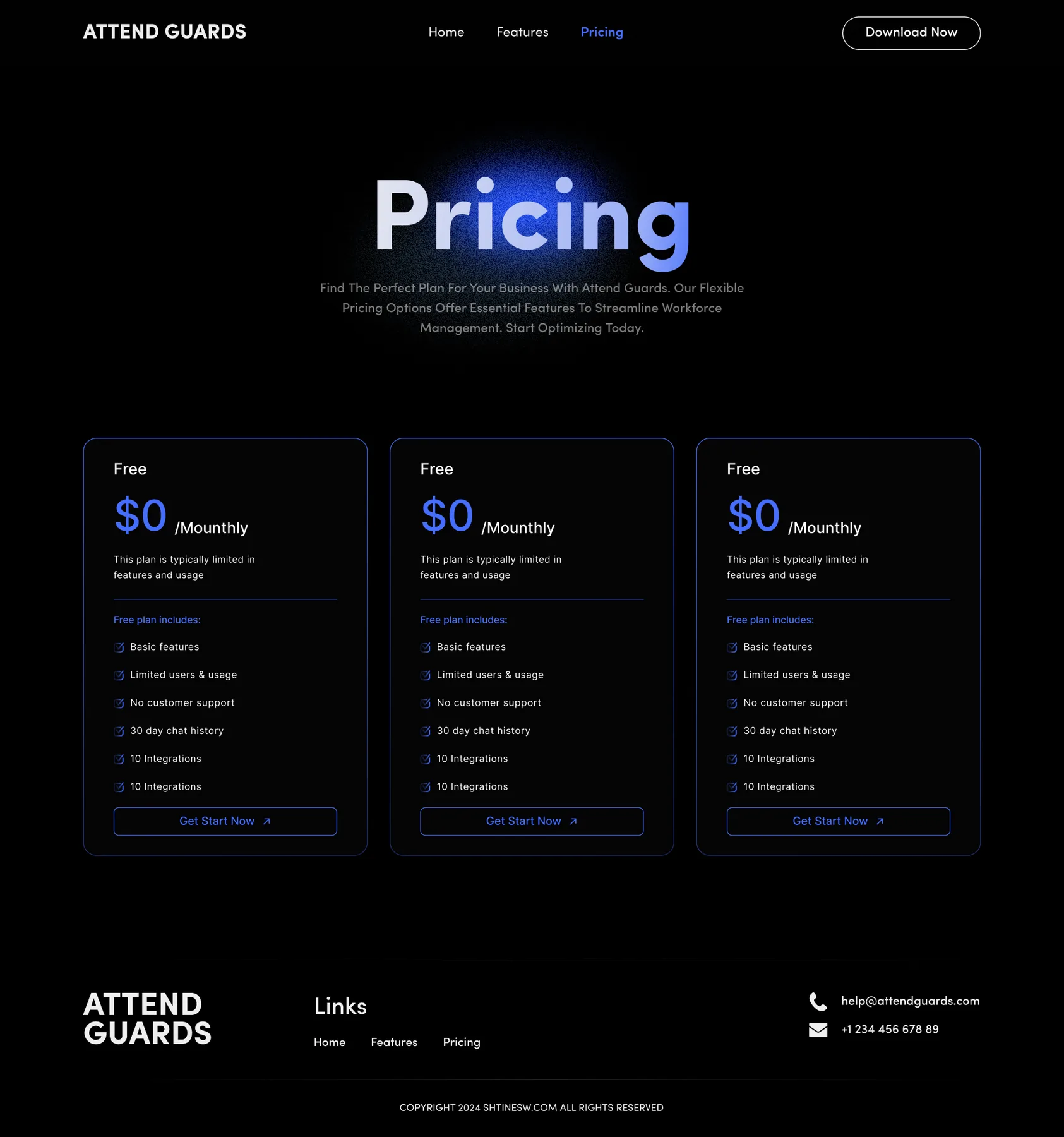 Attend Guards — UI/UX